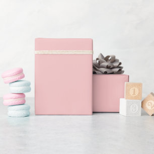 Papier Cadeau Bébé rose couleur solide Personnaliser