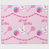 Papier Cadeau Bébé rose fille (Plat)