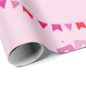 Papier Cadeau Bébé rose fille (Coin rond)