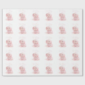 Papier Cadeau Bébé rose Fille pour Baby shower (Plat)