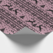 Papier Cadeau Bébé rose fille Reindeer Sweater regardant Noël (Coin)