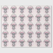 Papier Cadeau Bébé rose Koala Ours (Plat)
