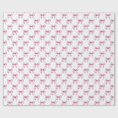 Papier Cadeau Bébé ruban à noeud rose (Plat)