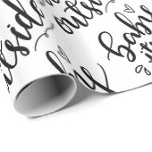 Papier Cadeau Bébé son manuscrit noir manuscrit d'extérieur (Coin rond)