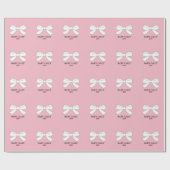 Papier Cadeau Bébé Sprinkle Douche personnalisée rose et blanc B (Plat)