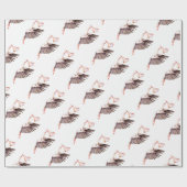 Papier Cadeau Bébé sur la cigogne (Plat)