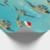 Papier Cadeau Bébé tortue de mer à Santa Hats (Coin)