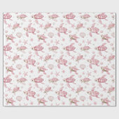 Papier Cadeau Bébé tortues et bébé (Plat)