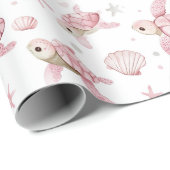 Papier Cadeau Bébé tortues et bébé (Coin rond)