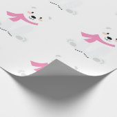 Papier Cadeau Bébée à l'ours polaire, rose (Coin)