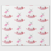 Papier Cadeau Bébée d'hiver de l'Ours polaire tendre rose (Plat)