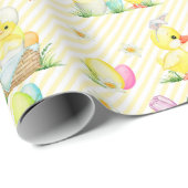 Papier Cadeau Bébés Et Canards De Pâques (Coin rond)