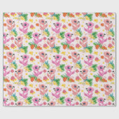 Papier Cadeau Bébés Flamants Roses (Plat)