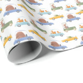 Papier Cadeau Bébés : motif d'aquarelle dessiné à la main. (Coin rond)