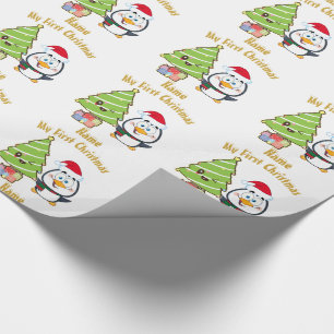 Papier Cadeau Bébés PREMIER CADEAU DE Noël Drôle Personnalisé
