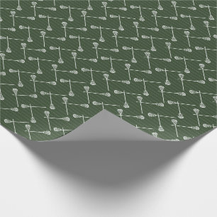 Papier Cadeau Bécasseaux blancs de crosse verte de forêt