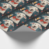 Papier Cadeau Bedlington Terrier Nouvel An (Coin)