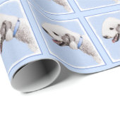 Papier Cadeau Bedlington Terrier Peinture - Art Chien original (Coin rond)