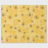 Papier Cadeau Bee Buzzing Honey Bees mignonne (Plat)
