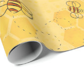 Papier Cadeau Bee Buzzing Honey Bees mignonne (Coin rond)