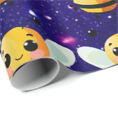 Papier Cadeau Bee Cute Charming Thème Inspiré (Coin rond)