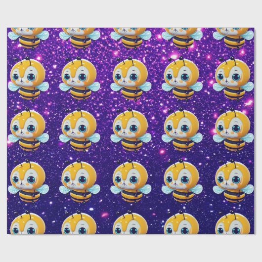Papier Cadeau Bee Cute Charming Thème Inspiré (Plat)