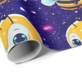 Papier Cadeau Bee Cute Charming Thème Inspiré (Coin rond)