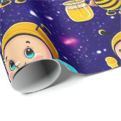 Papier Cadeau Bee Cute Charming Thème Inspiré (Coin rond)