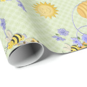 Papier Cadeau Bee Dance Floral (Coin rond)