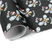 Papier Cadeau Bee Joyeux Bumble Bee Noël (Coin rond)