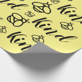 Papier Cadeau Bee Kind, personnaliser la couleur arrière - plan (Coin)