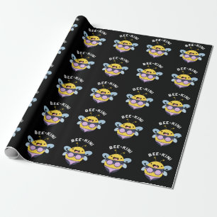 Papier Cadeau Bee-kini Funny Bee Puns Dark BG
