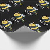 Papier Cadeau Bee ver Funny Animal Beaver Bee Pun Dark BG (Coin)