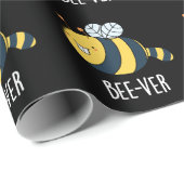 Papier Cadeau Bee ver Funny Animal Beaver Bee Pun Dark BG (Coin rond)