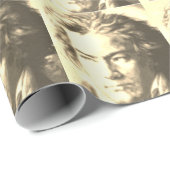 Papier Cadeau Beethoven À Sepia (Coin rond)