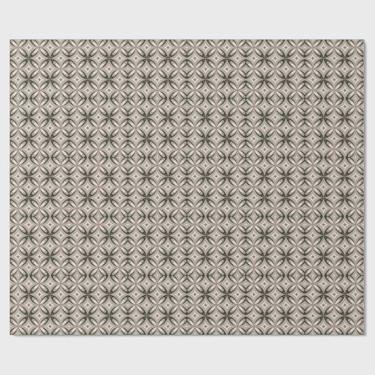Papier Cadeau Beige and Brown Retro circular shapes (Plat)