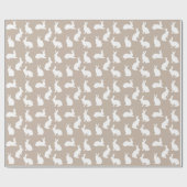 Papier Cadeau Beige And White Bunny Rabbit Pattern Cute Easter (Plat)