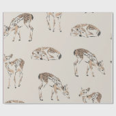 Papier Cadeau Beige de cerf vintage (Plat)