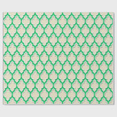 Papier Cadeau Beige Emerald Green Wht XL Marocain #4DS (Plat)
