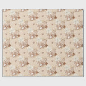 Papier Cadeau Beige Gingerbread Rocking Horse Cookie Pattern (Plat)