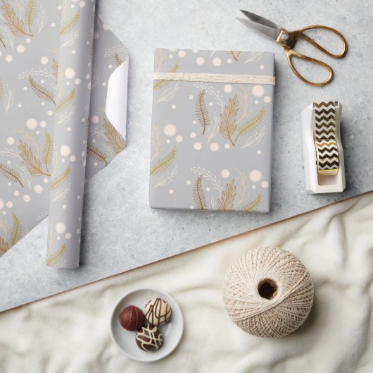 Papier Cadeau Beige gris clair Brown Abstrait simple (Artisanat)