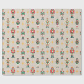 Papier Cadeau Beige Midcentury Retro Nutcracker Christmas (Plat)