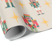 Papier Cadeau Beige Midcentury Retro Nutcracker Christmas (Coin rond)