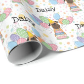 Papier Cadeau Belge Brussels Griffon Chien fête d'anniversaire (Coin rond)