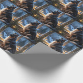 Papier Cadeau Belgian Shepherd With Christmas Lights Holiday (Coin)