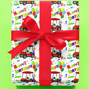 Papier Cadeau Belle 2e anniversaire Red Golf Cart Boy's