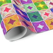 Papier Cadeau Belle À damiers africaine (Coin rond)