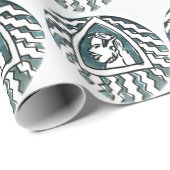 Papier Cadeau Belle Africaine Bongo Massai Portrait Tribal Art (Coin rond)