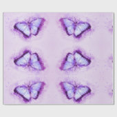 Papier Cadeau Belle aquarelle de papillon mauve (Plat)