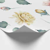 Papier Cadeau Belle aquarelle jaune et rose rose floral (Coin)